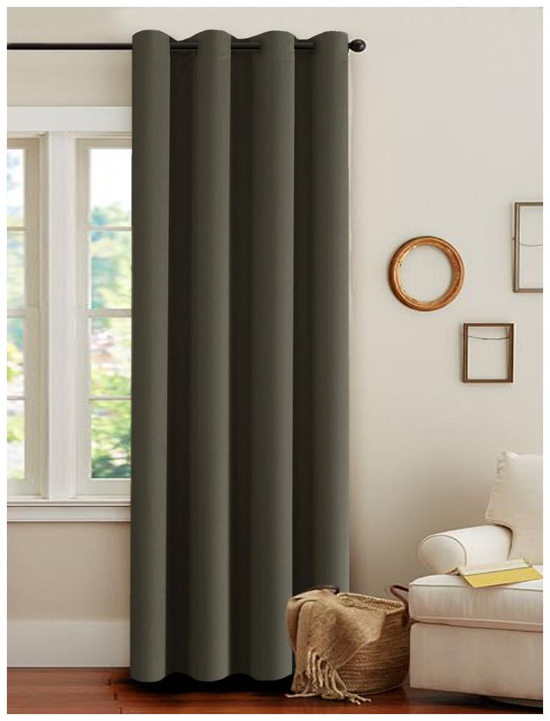 

American-Elm Pack of 1 Two Sided Brown Color Room Darkening Blackout Curtains Door- (137 cm (54 inch) x 213 cm (84 inch))