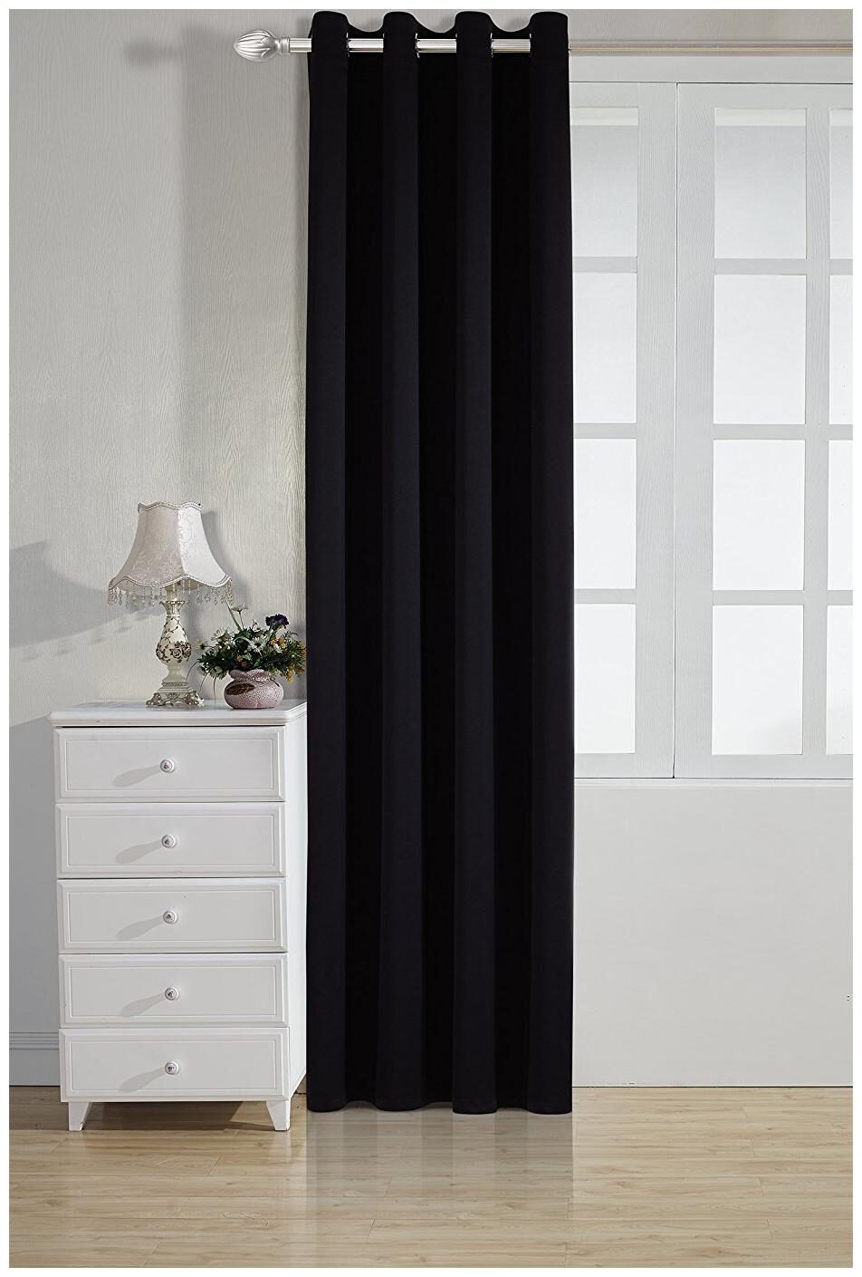 

American-Elm Pack of 1 Two Sided NavyBlue Color Room Darkening Blackout Curtains Long Door- (137 cm (54 inch) x 274 cm (108 inch))