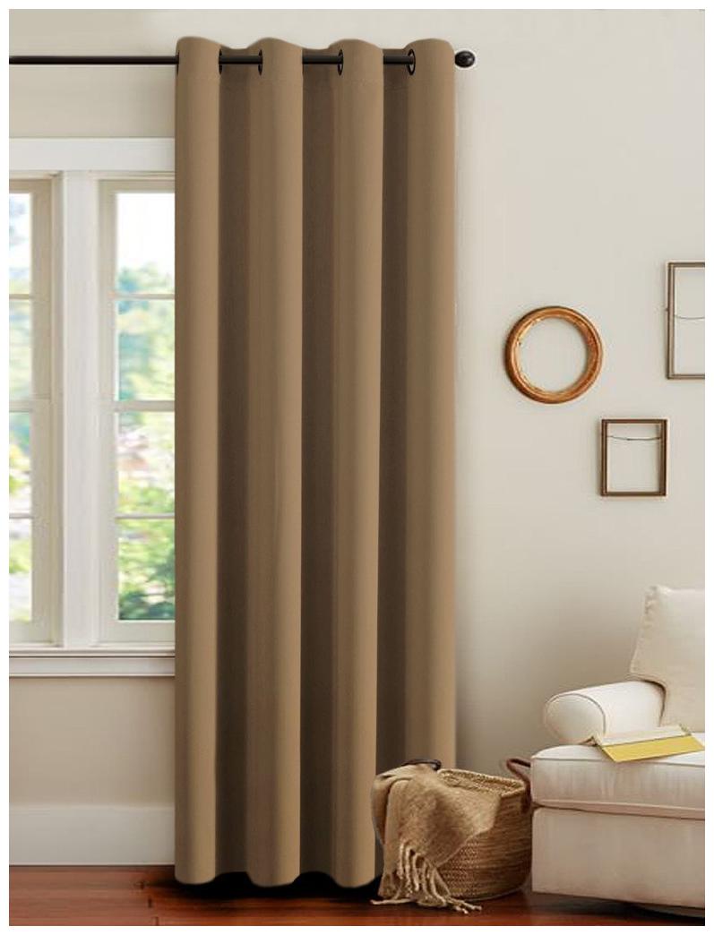 

American-Elm Pack of 1 Two Sided Camel Color Room Darkening Blackout Curtains Door- (137 cm (54 inch) x 213 cm (84 inch))