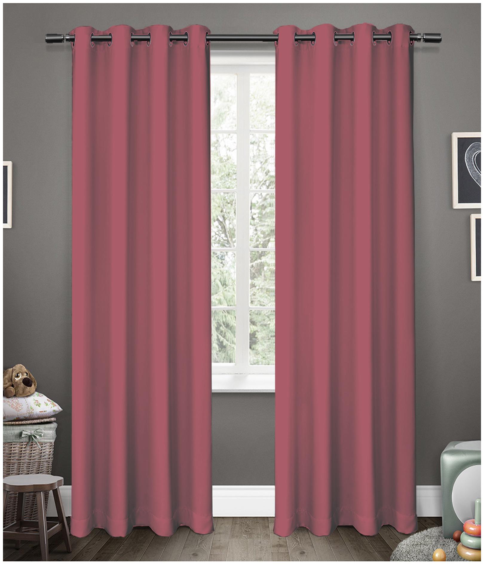 

American-Elm Glorious RosyBrown Grommet 2 Panel Blackout Curtains Door- (137 cm (54 inch) x 213 cm (84 inch))