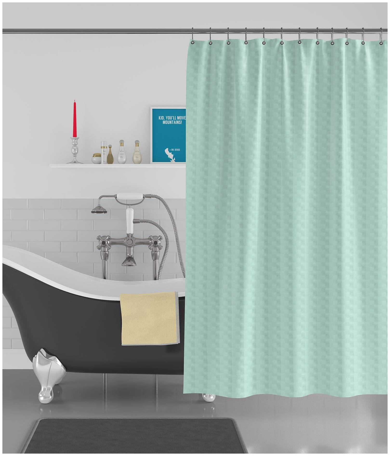 

American-Elm Cube Designed Anti Bacterial Water-Repellent Shower Curtain Bathroom Curtains (122 cm (48 inch) x 182 cm (72 inch))