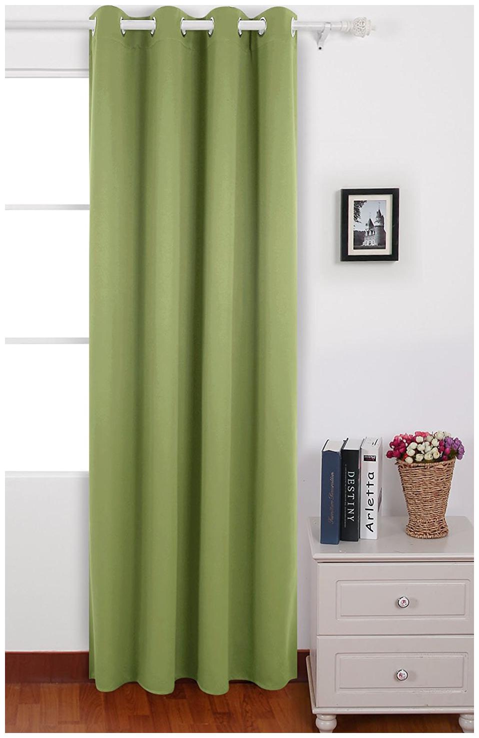

American-Elm Pack of 1 Two Sided Moss Color Room Darkening Blackout Curtains Window (137 cm (54 inch) x 152 cm (60 inch))