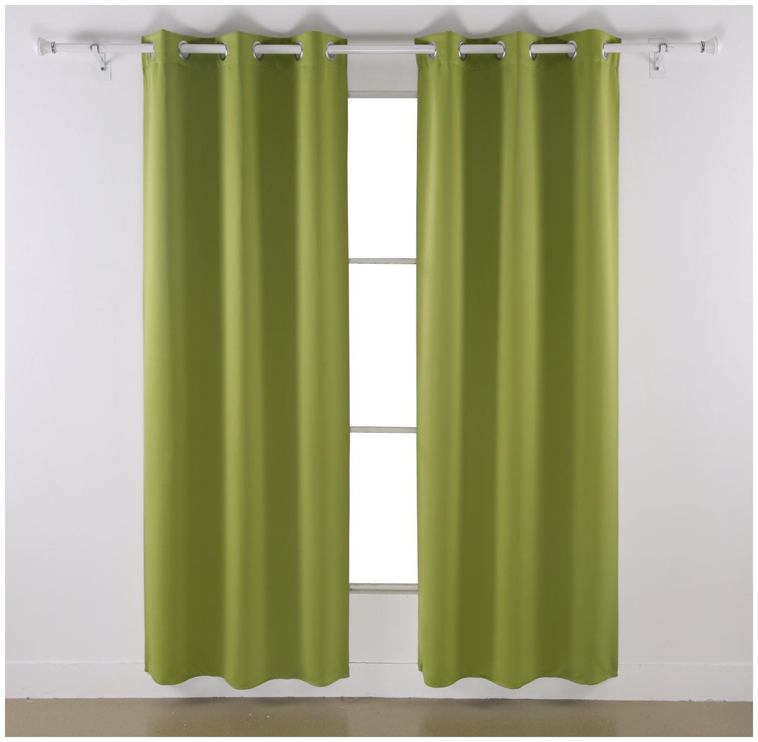 

American-Elm Both Sided Moss Color Room Darkening Blackout Curtains-Two Panels Long Door- (137 cm (54 inch) x 274 cm (108 inch))