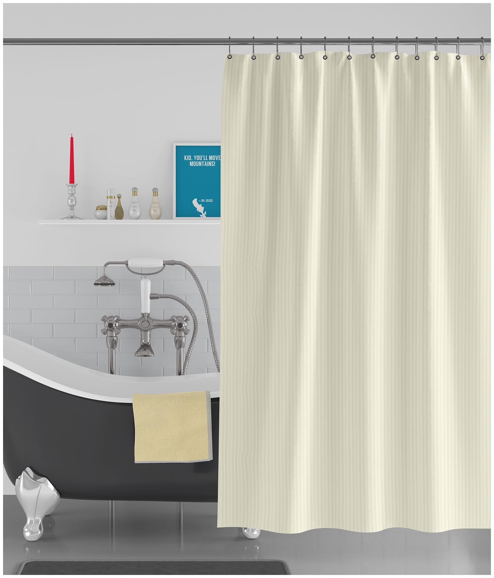 

American-Elm Stripes Self Designed Anti Bacterial Water-Repellent Shower Curtain Bathroom Curtains (183 cm (72 inch) x 183 cm (72 inch))