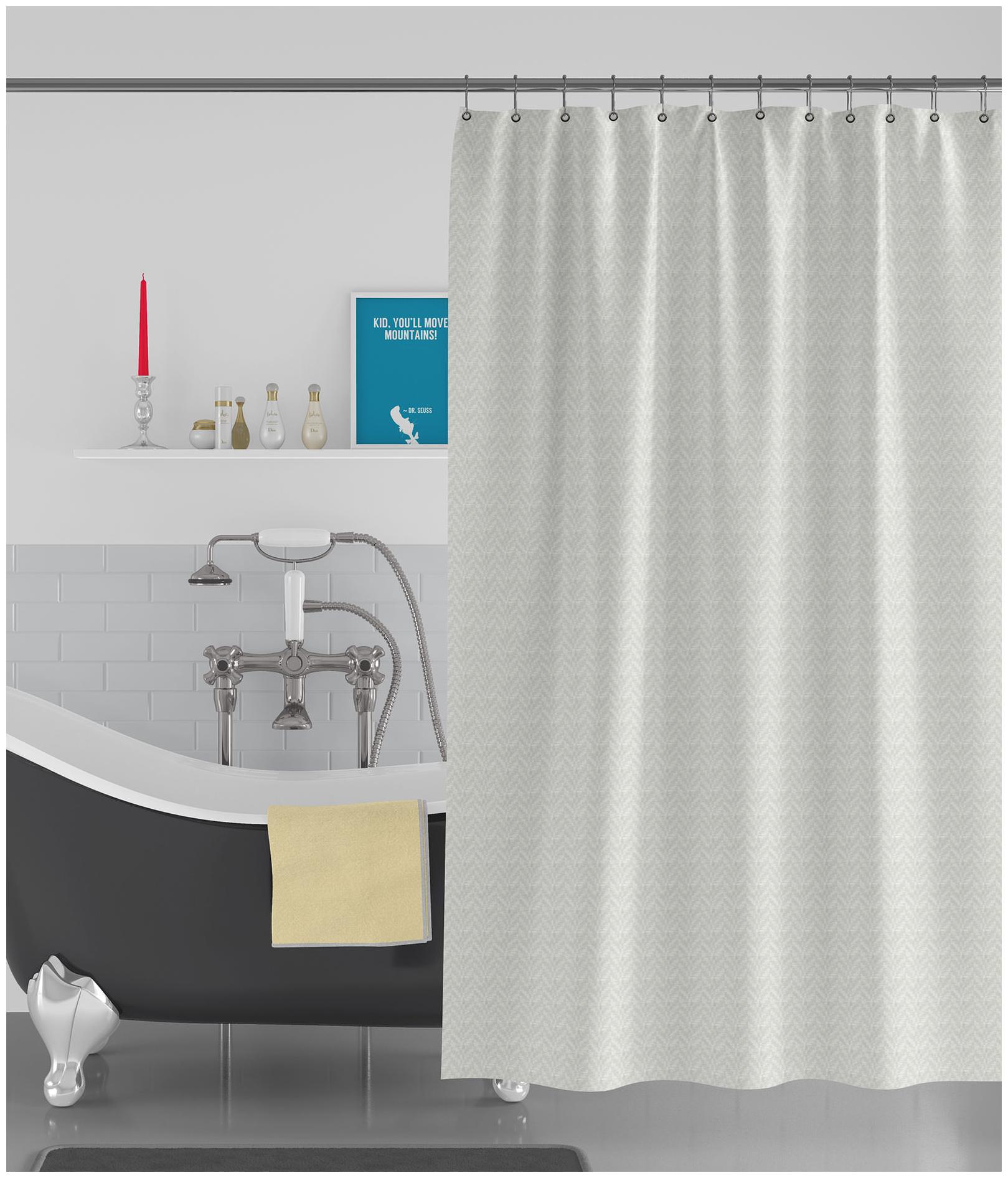 

American-Elm Box Textured Anti Bacterial Water-Repellent Shower Curtain Bathroom Curtains (183 cm (72 inch) x 183 cm (72 inch))