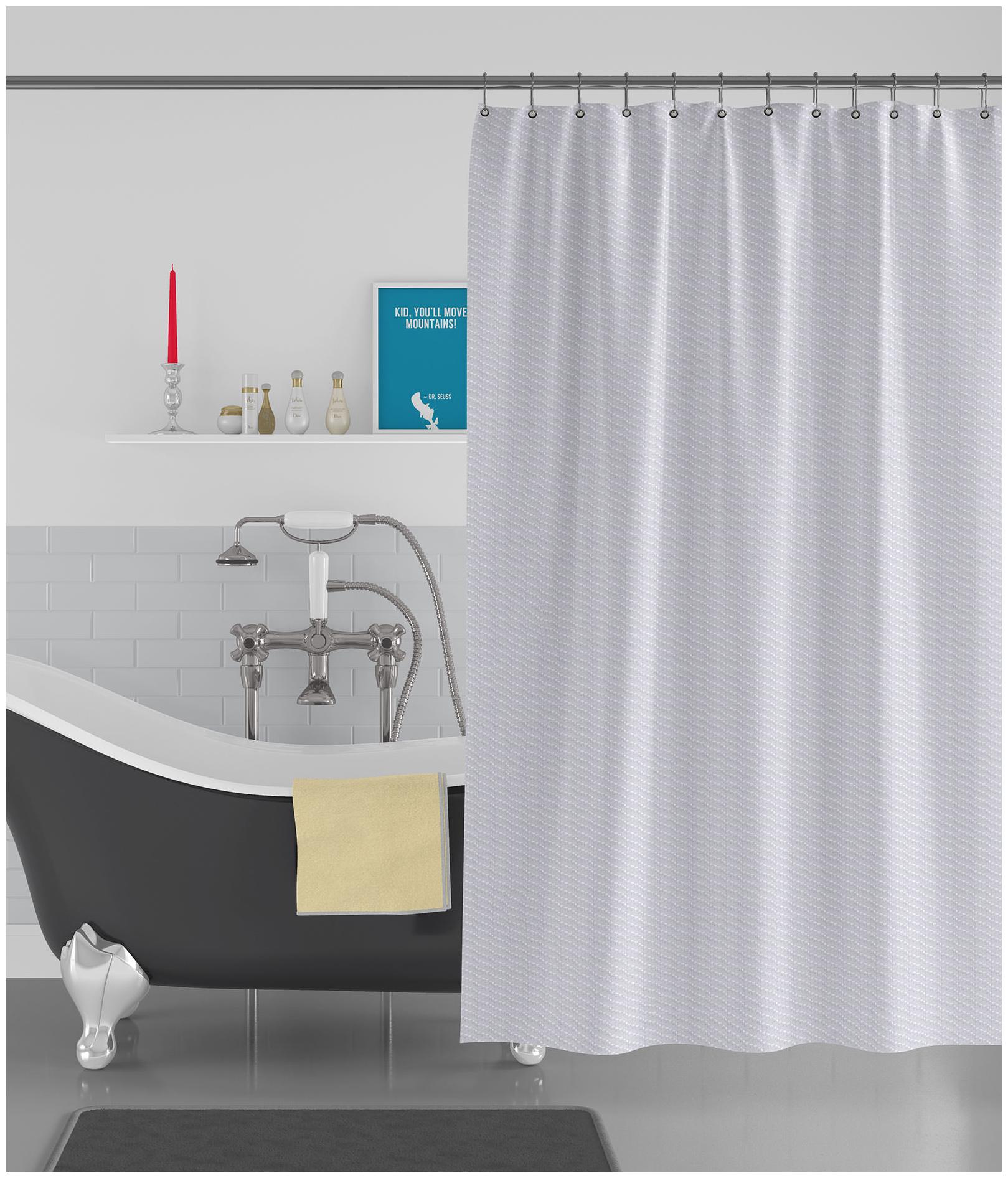 

American-Elm Wave Textured Anti Bacterial Water-Repellent Shower Curtain Bathroom Curtains (122 cm (48 inch) x 182 cm (72 inch))