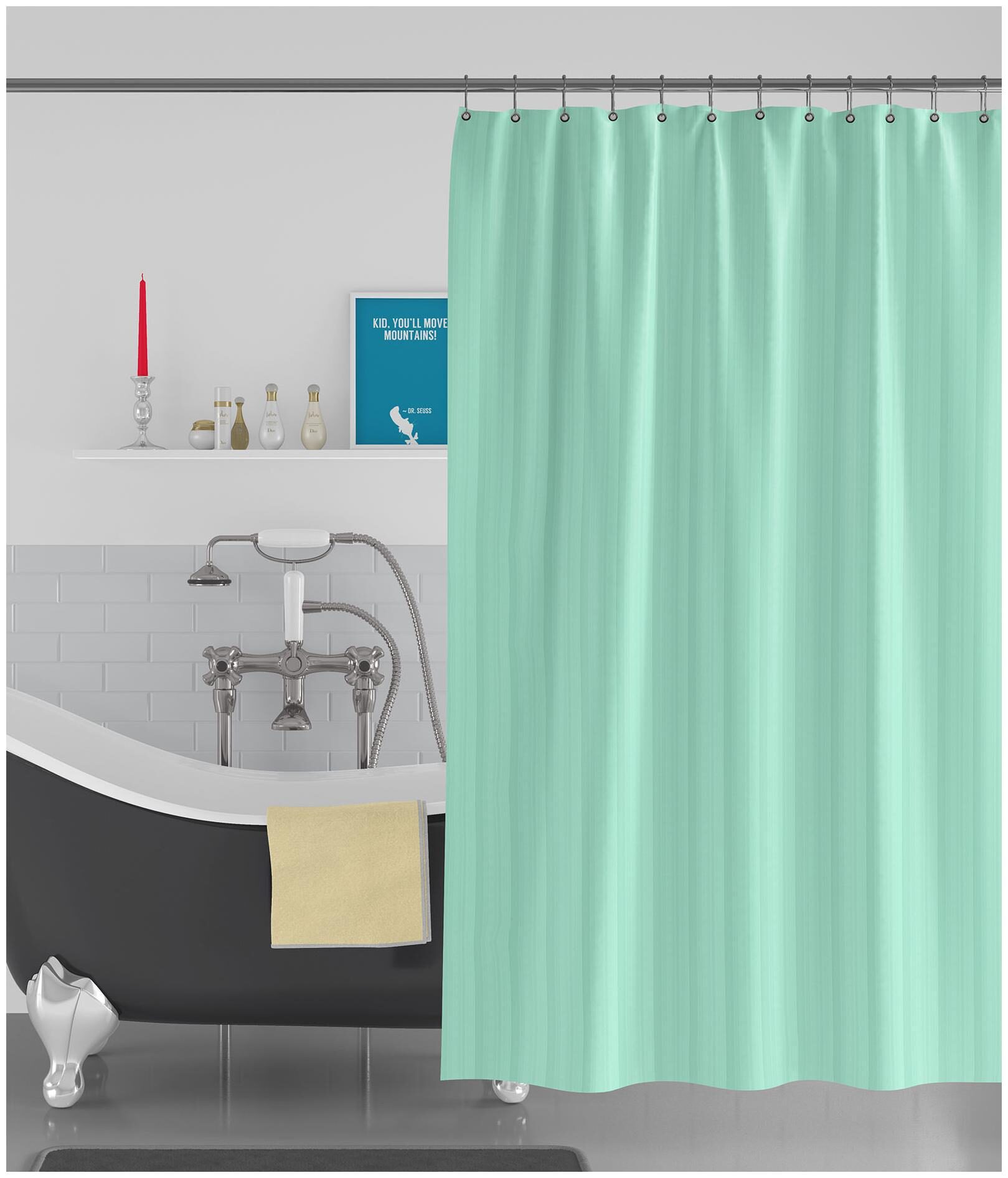 

American-Elm Stripes Self Designed Anti Bacterial Water-Repellent Shower Curtain Bathroom Curtains (122 cm (48 inch) x 182 cm (72 inch))