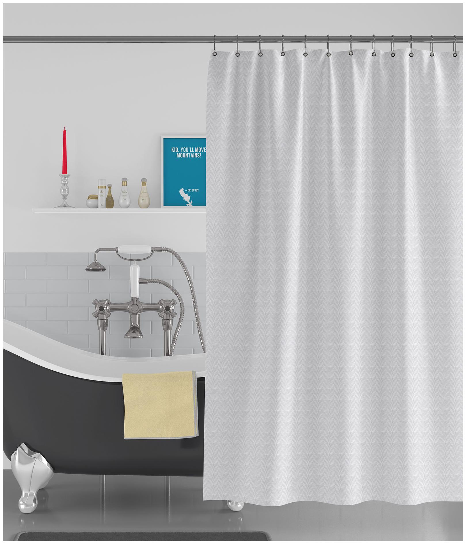 

American-Elm Box Textured Anti Bacterial Water-Repellent Shower Curtain Bathroom Curtains (122 cm (48 inch) x 243 cm (96 inch))
