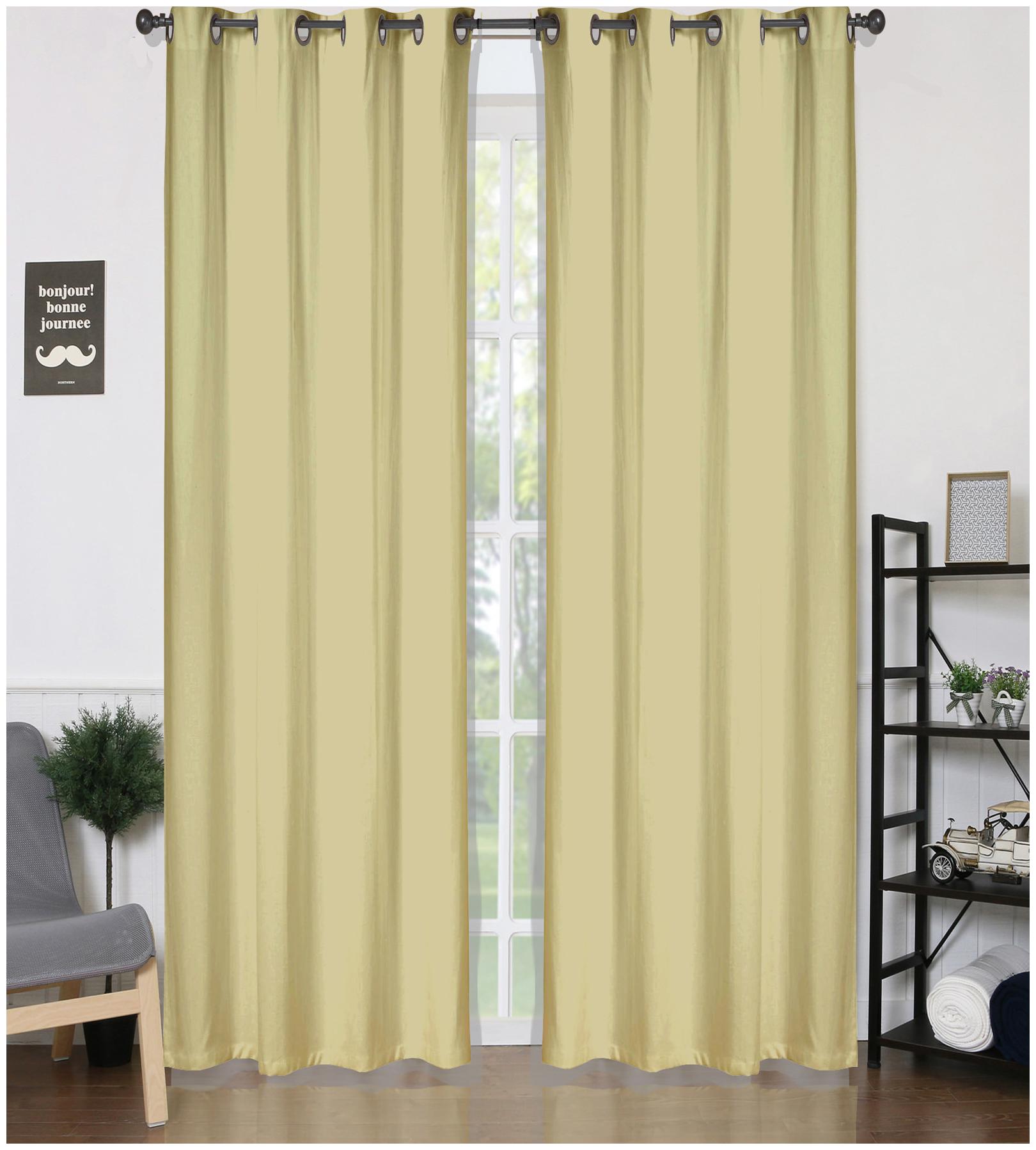 

American-Elm Light Blocking Light Brown Grommet Blackout Curtains Long Doors- (122 cm (48 inch) x 274 cm (108 inch))