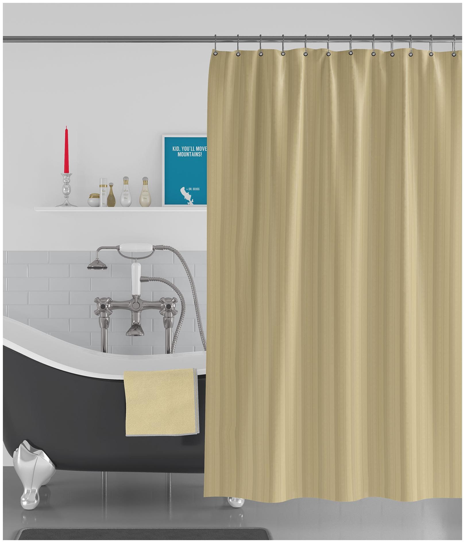 

American-Elm Stripes Self Designed Anti Bacterial Water-Repellent Shower Curtain Bathroom Curtains (183 cm (72 inch) x 213 cm (84 inch))