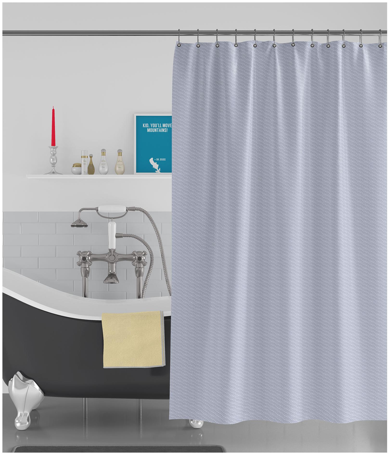 

American-Elm Wave Textured Anti Bacterial Water-Repellent Shower Curtain Bathroom Curtains (122 cm (48 inch) x 182 cm (72 inch))