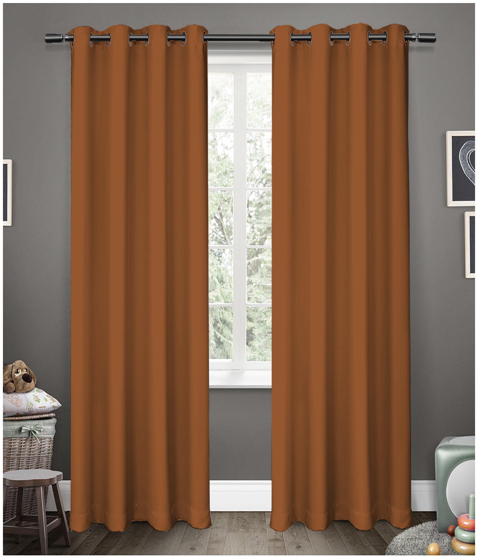 

American-Elm Glorious Chocolate 2 Panel Room Darkening Blackout Curtains Window- (137 cm (54 inch) x 152 cm (60 inch))