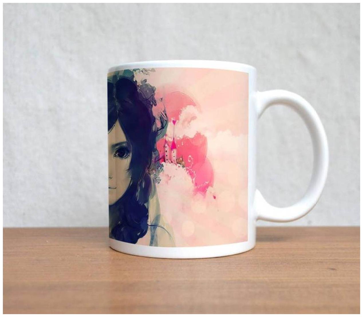 

AngaarLook Girl Art Printed Ceramic Mug