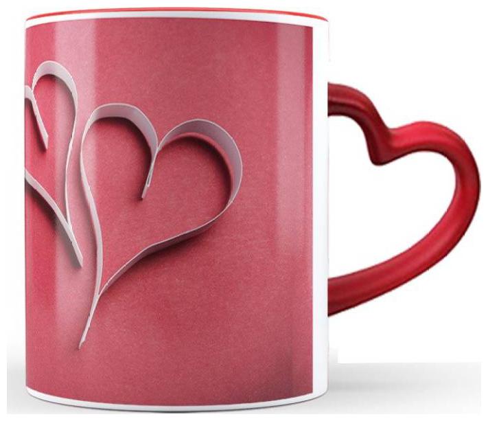 

AngaarLook Quilled Heart Printed Ceramic Coffee Mug