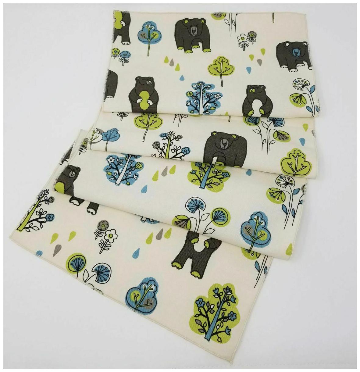 

Animal Table Runner Made in USA Owl Bear Elephant