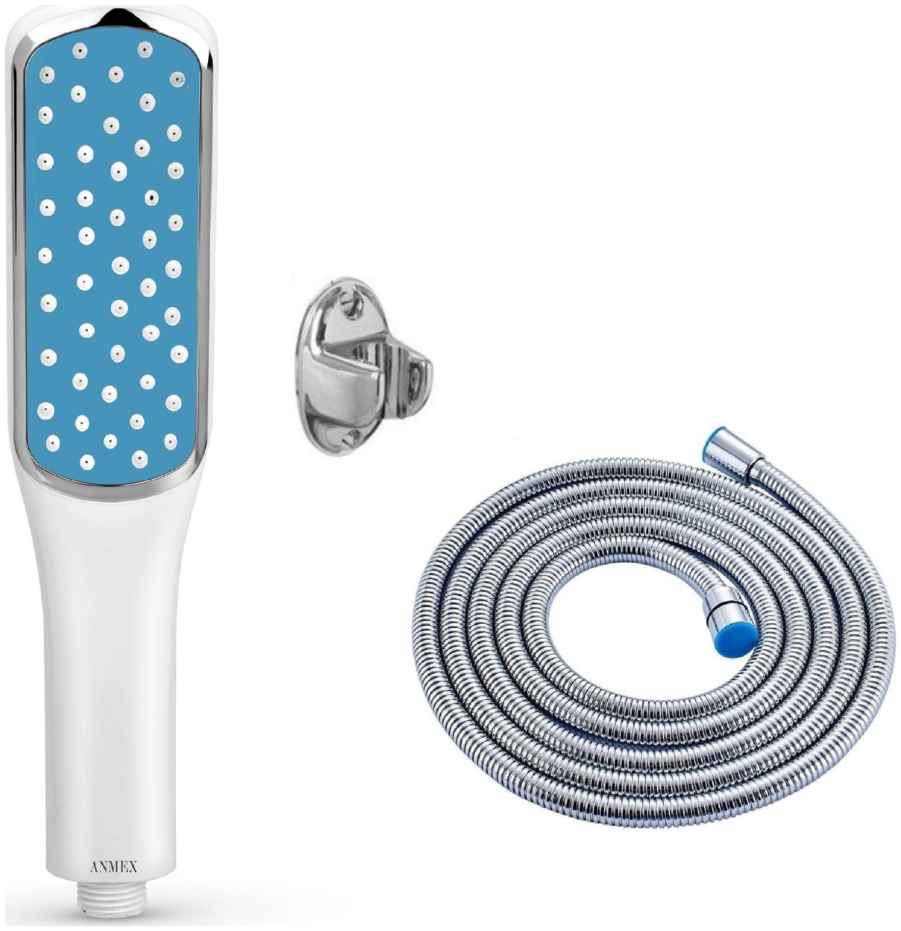 

ANMEX Blue Rain Spray Hand Shower with 1mtr SS Shower Tube and Wall Hook