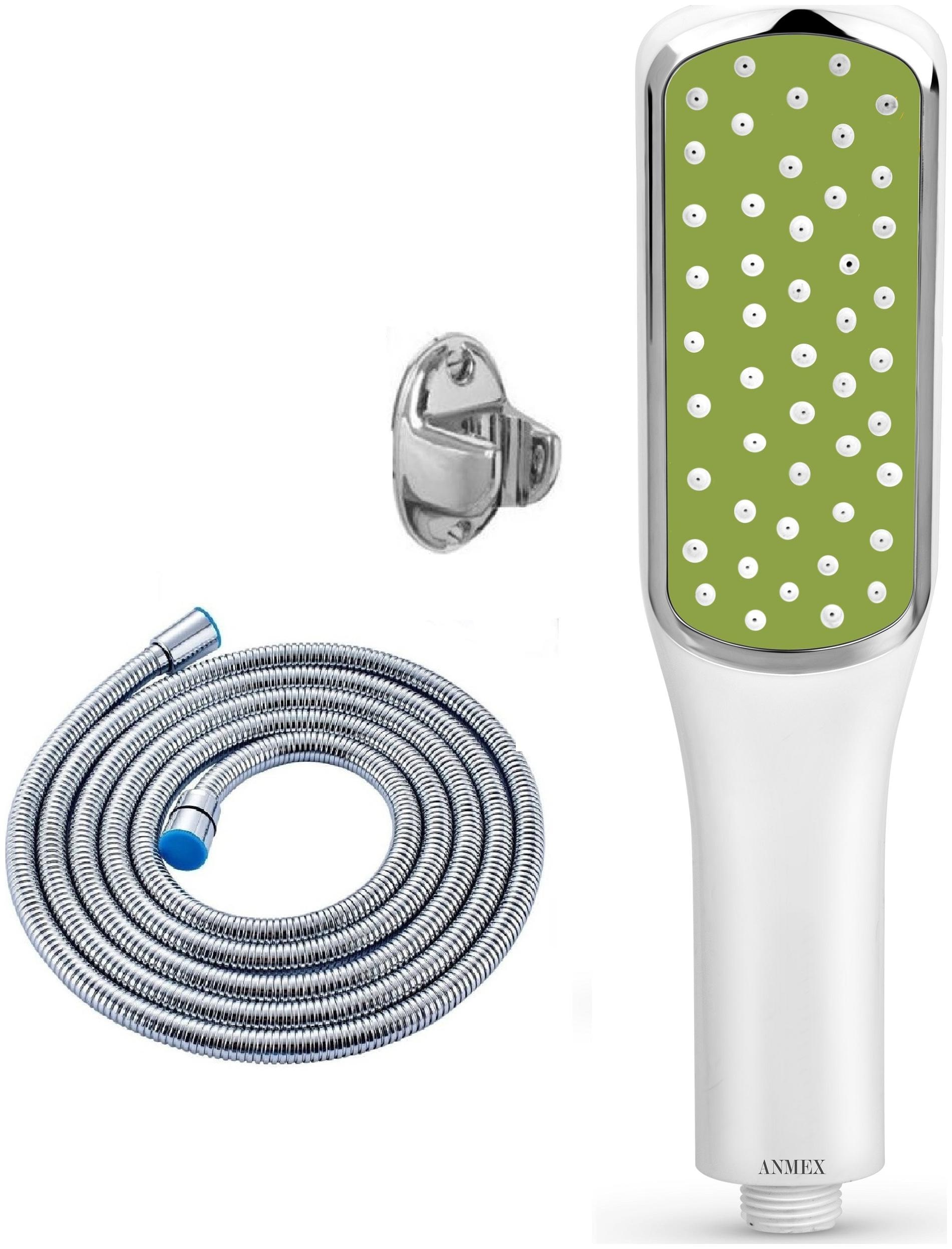 

ANMEX High Pressure Green Hand Shower with 1 5mtr SS Shower Tube and Wall Hook
