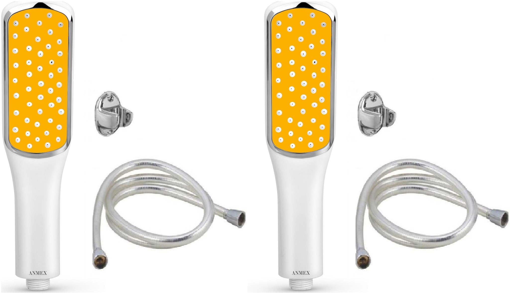 

ANMEX High Pressure Orange Hand Spray Hand Shower with 1 5mtr ABS Shower Tube and Wall Hook