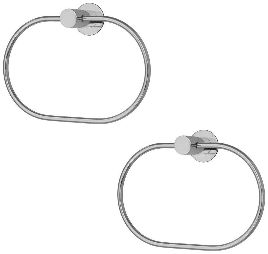 

Anmex (Oval Shape) Bathroom and Kithchen chrome Towel Holder- Pack of 2