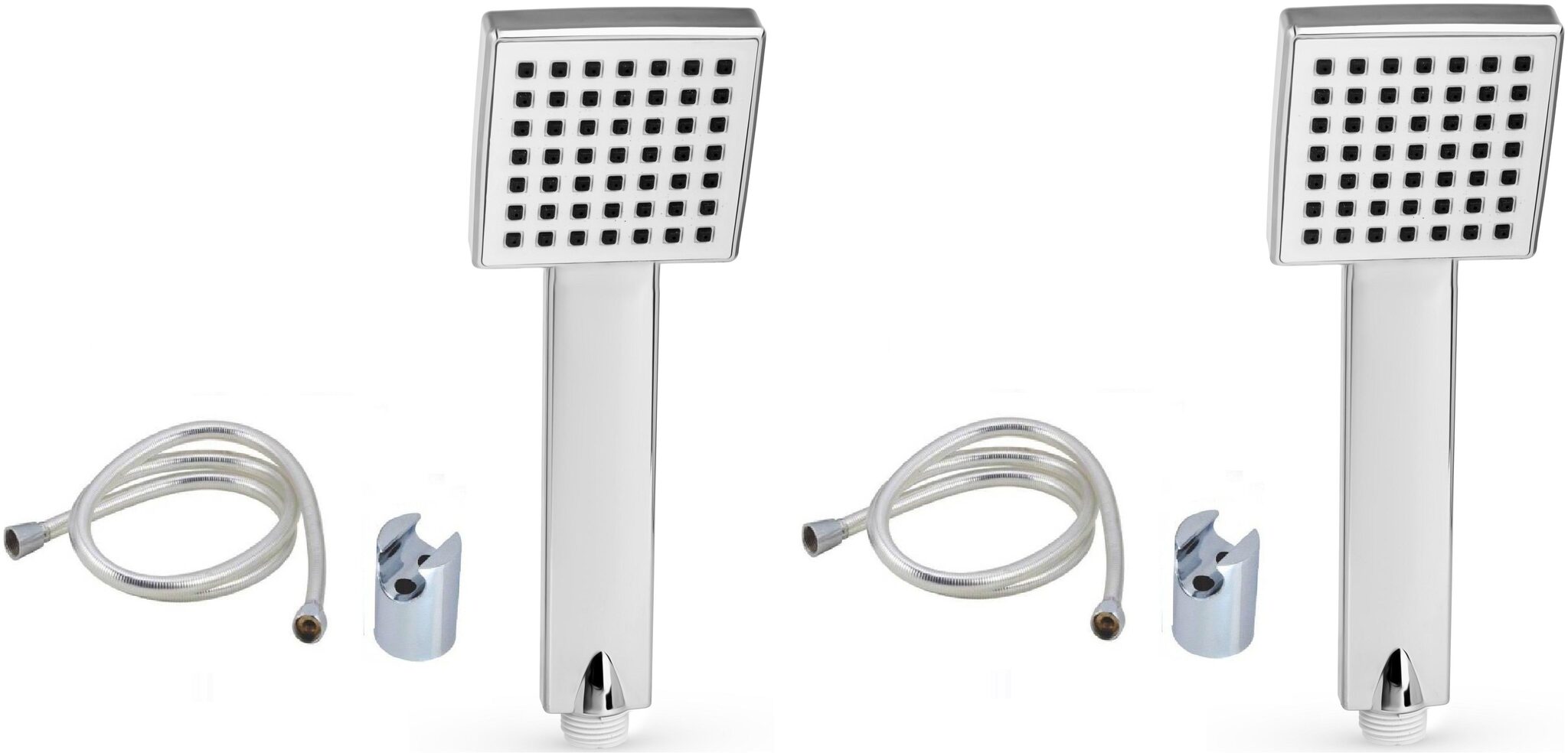 

ANMEX Square Face TeleWhite Hand Shower with 1mtr ABS Shower Tube and Wall Hook