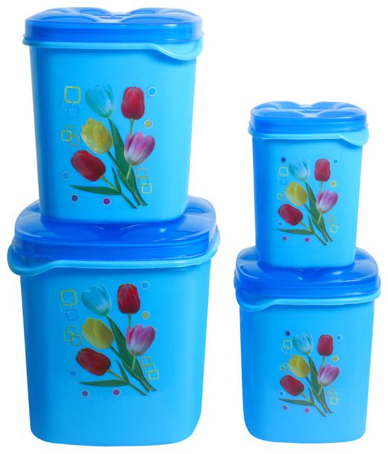 

Antic 4000 ml Blue Plastic Container Set - Set of 4