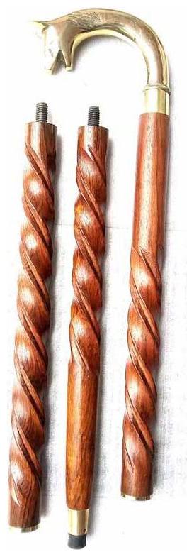 

Antique Foldable wooden walking sticks with antique brass Nautical Round handle