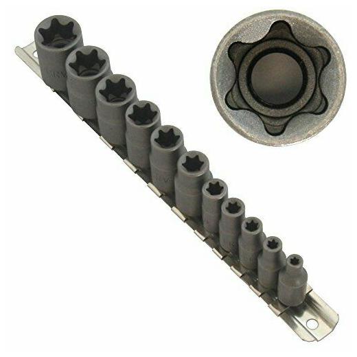 

Anytime Tools 11 pc Female E-Torx Star Socket Set with Rail E4 - E20