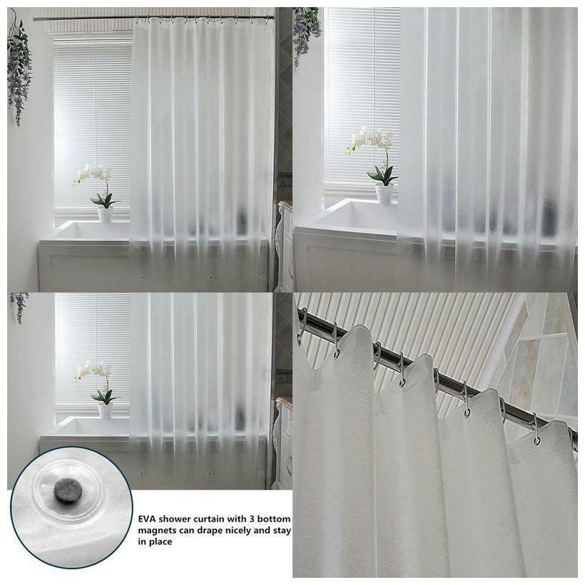 

Aoohome Frosted Shower Curtain Liner Eva Extra Long Shower Curtain 72X78 Inch W