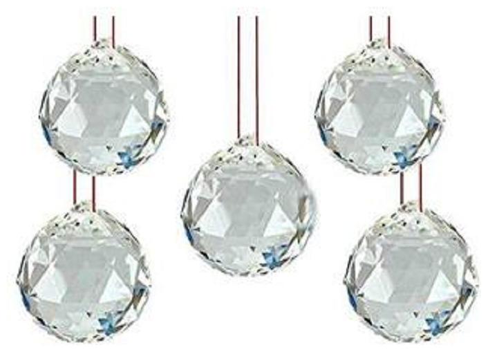 

APNA KANHA Crystal Products Feng Shui Vastu 5 Crystal Ball Combo Set Decorative Showpiece Crystal Yantra