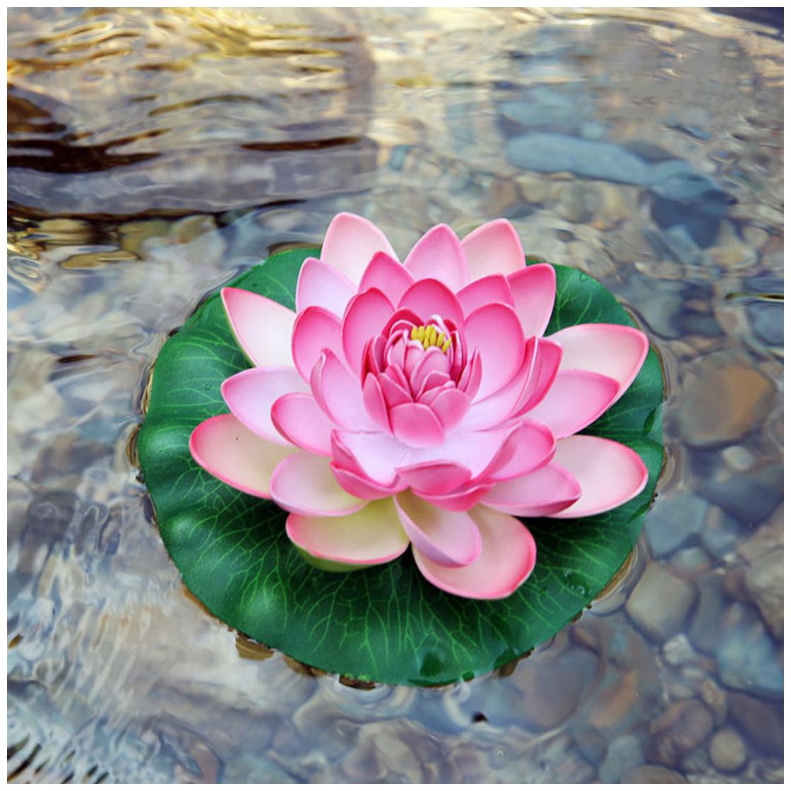 

Aquarium Fish Tank Plant Indoor Artificial Floating Lotus Flower Decor Ornament (Multicolor)