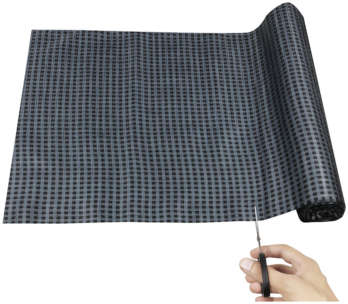 

ARADENT Multipurpose Anti Slip Anti Skid Easy Grip Washable Shelf Linen for Cabinets Kithen Shelves Drawer(Roll Size 18 inch Wide X 10 mtr Long Color Grey)