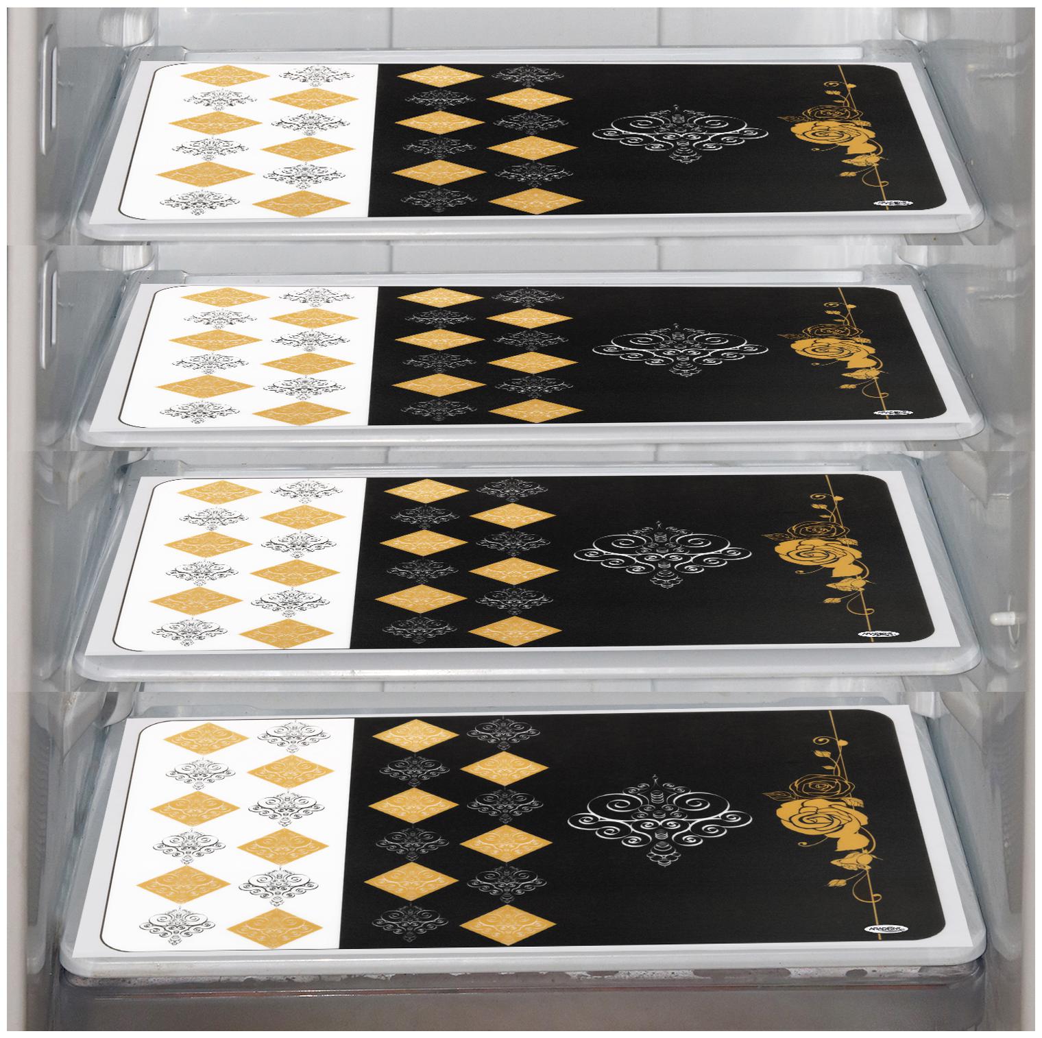 

Aradent Multipurpose Refrigerator Mats Set Of 4 Pcs For Single Door Fridge (Size 12X17 Inches Color Multi)