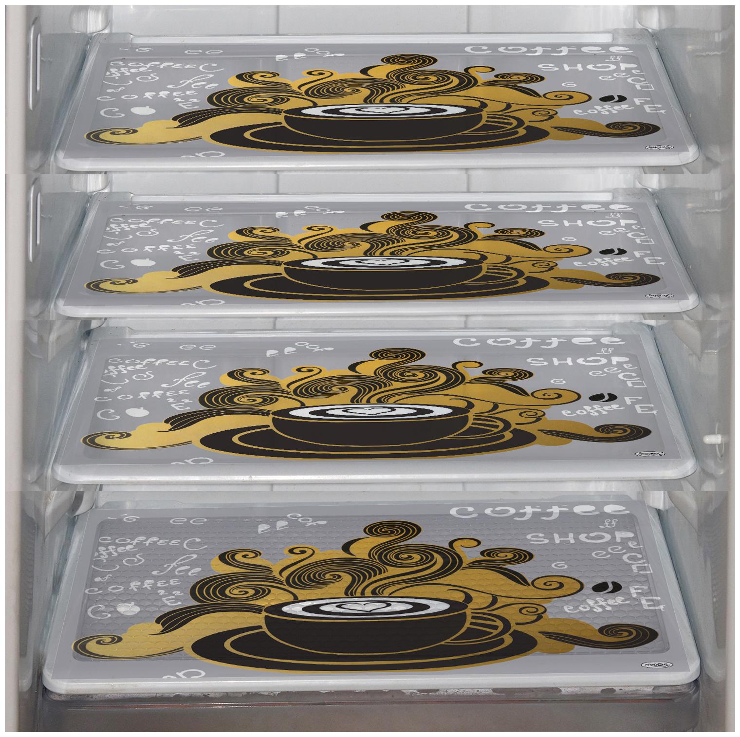 

ARADENT Multipurpose Refrigerator Mats Set of 4 Pcs for Single Door Fridge (Size 12X17 Inches Color Multicolor)