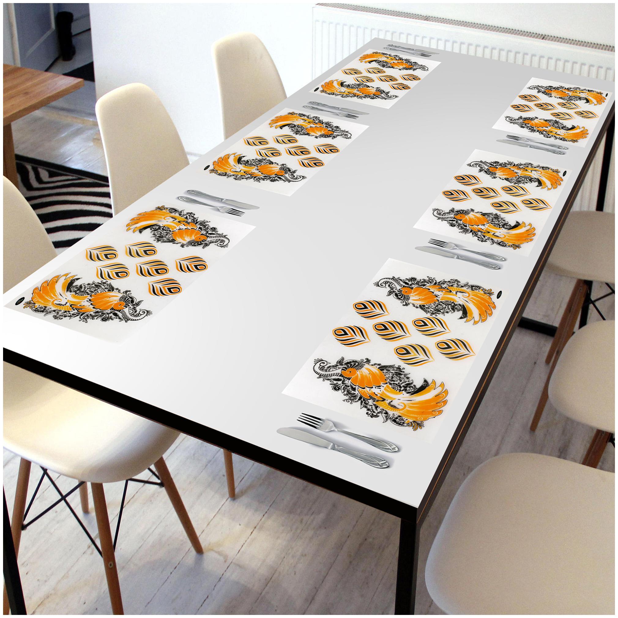 

ARADENTTM PVC Dining Table Placemats for 6 Seater Table Set of 6