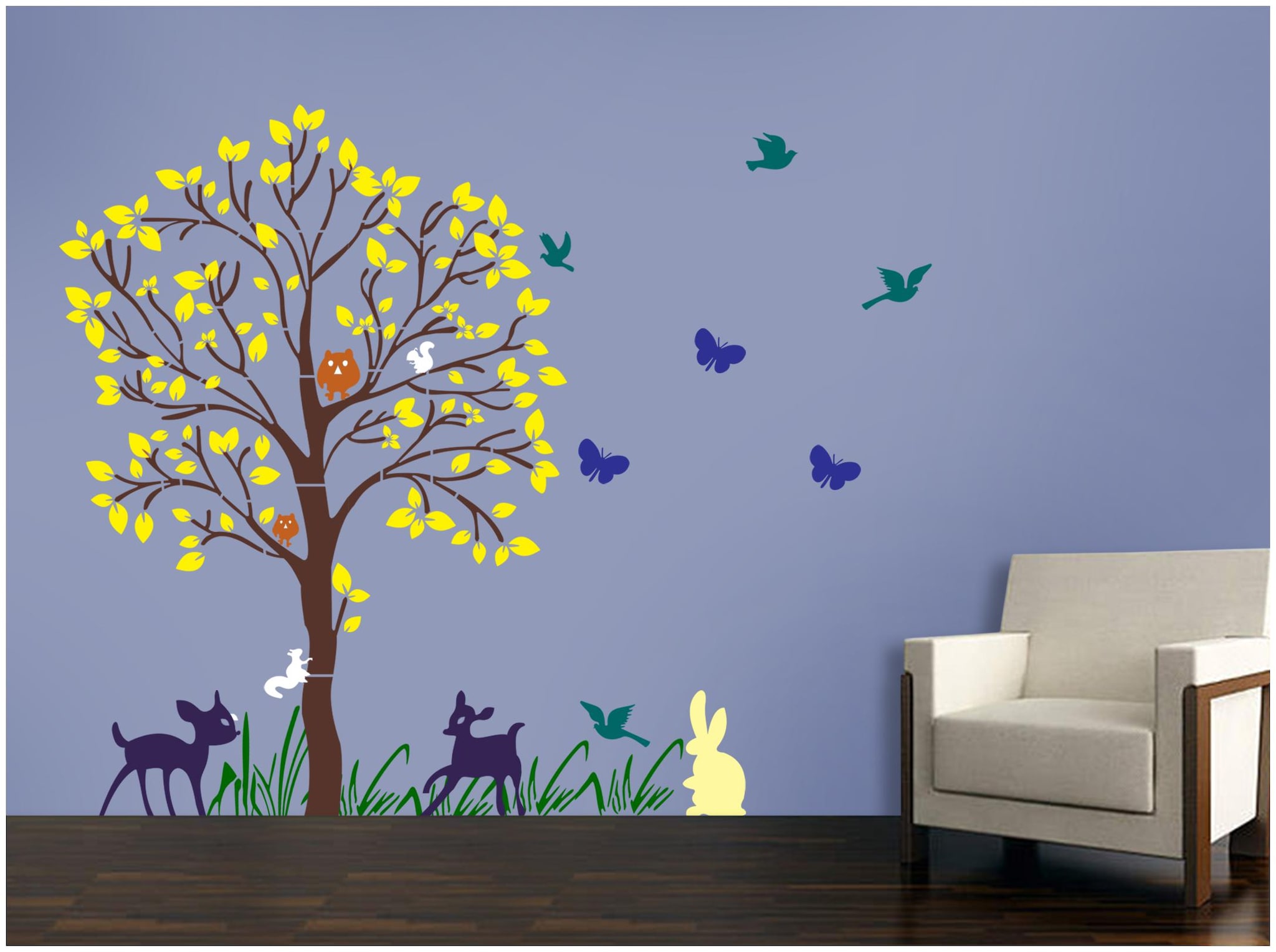 

Arhat Asr-E391 Stunning Scenery Of Tree Branch Pattern Glossy Wall Stencil
