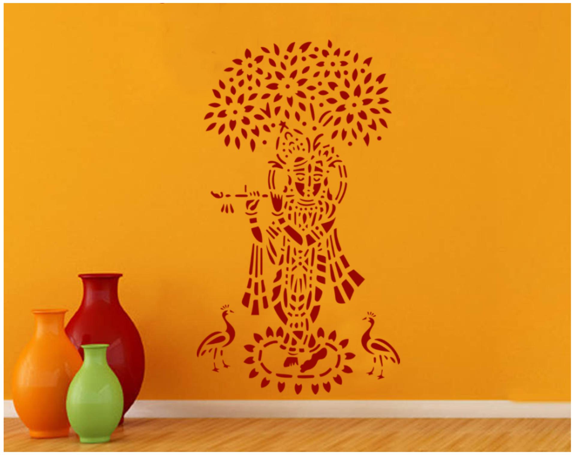 

Arhat Asr-E367 Spiritual Lord Krishna Pattern Wall Stencils