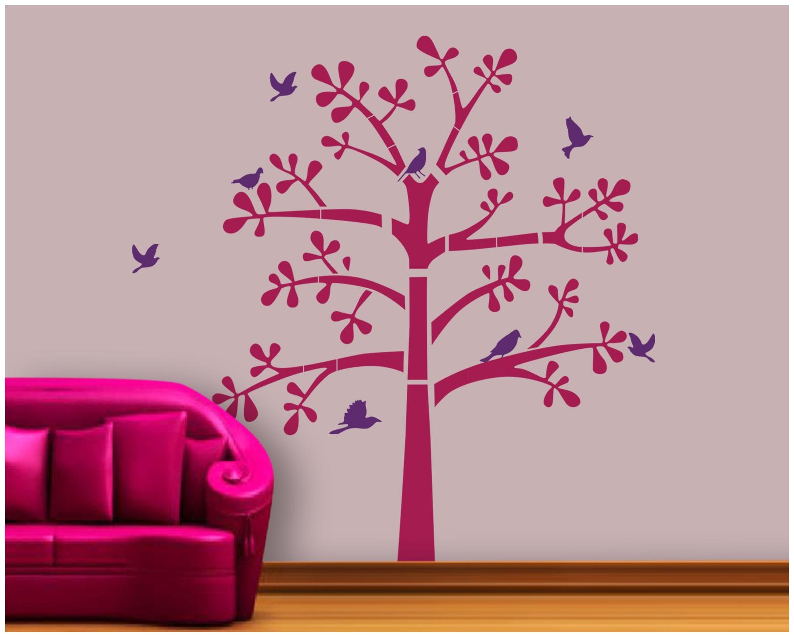 

Arhat Asr-E384 Stunning Scenery Of Tree Branch Pattern Glossy Wall Stencil