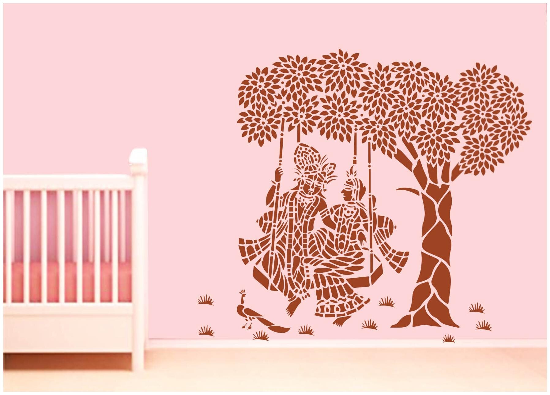 

Arhat Asr-E366 Spiritual Lord Krishna Pattern Wall Stencils