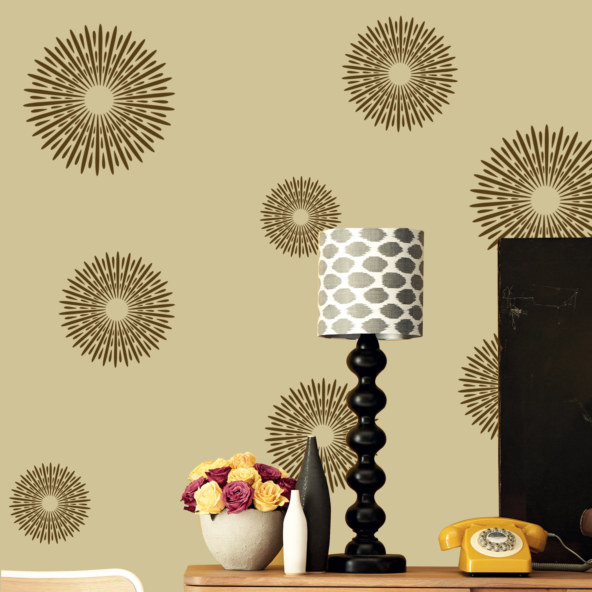

Arhat Asr-E490 Floral Pattern Glossy Pvc Wall Stencils