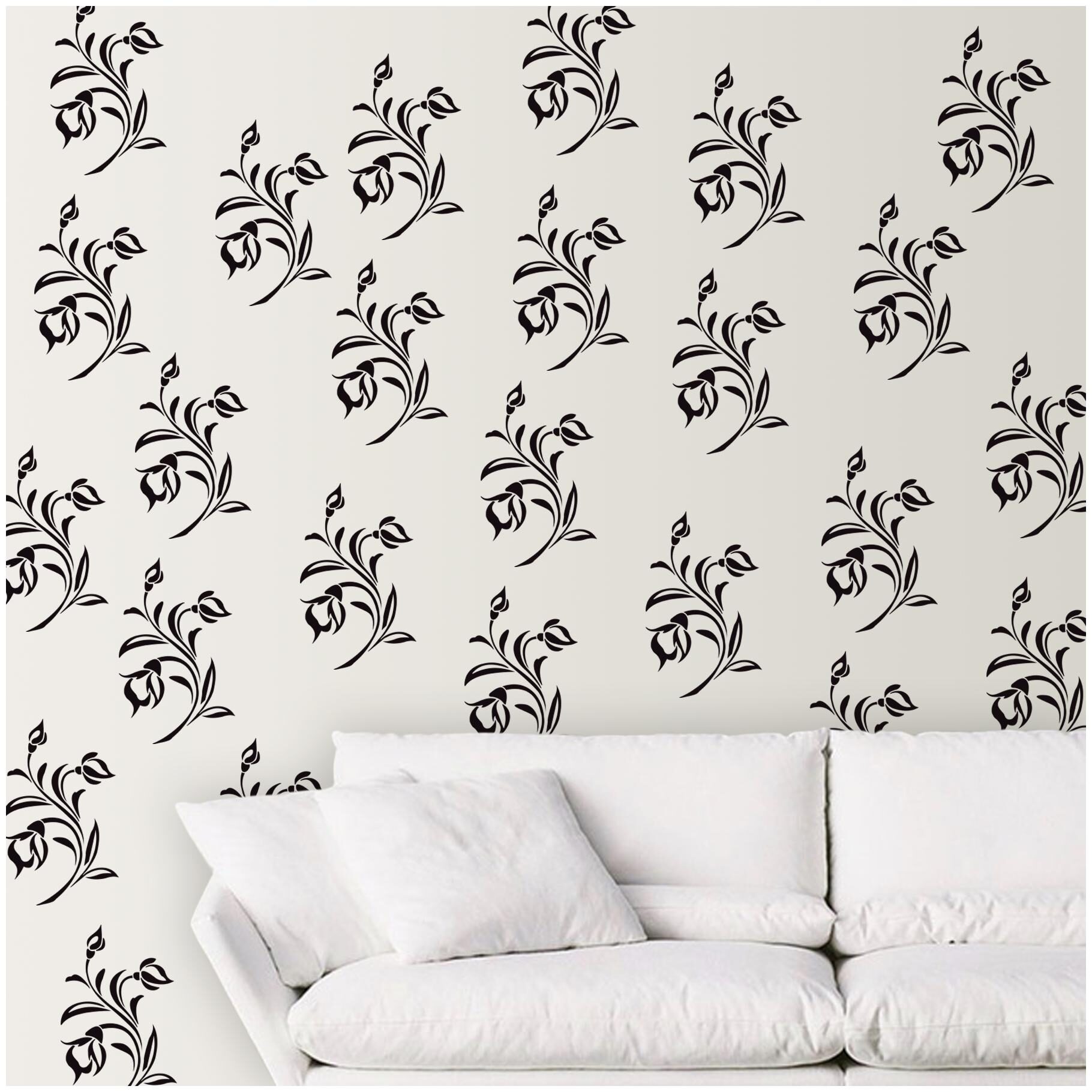 

Arhat Asr-E633 Damask Pattern Glossy Pvc Wall Stencils