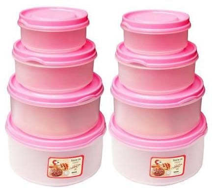 

ARISERS 3000 ml Pink Plastic Container Set - Set of 8