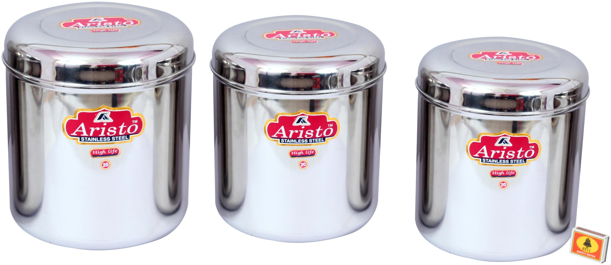 

Aristo 30650 ml Silver Stainless steel Container Set - Set of 3