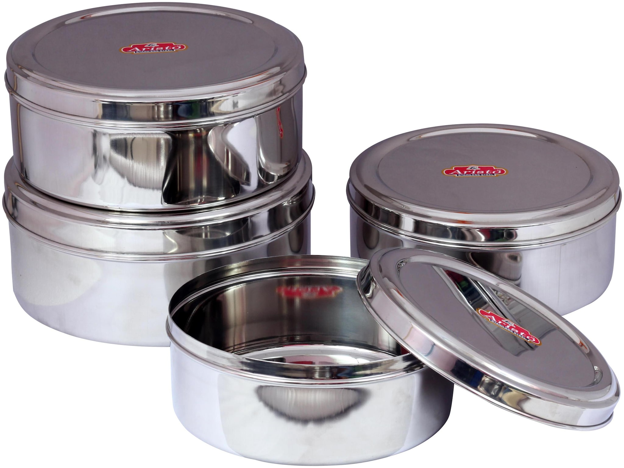 

Aristo 18800 ml Silver Stainless steel Container Set - Set of 4