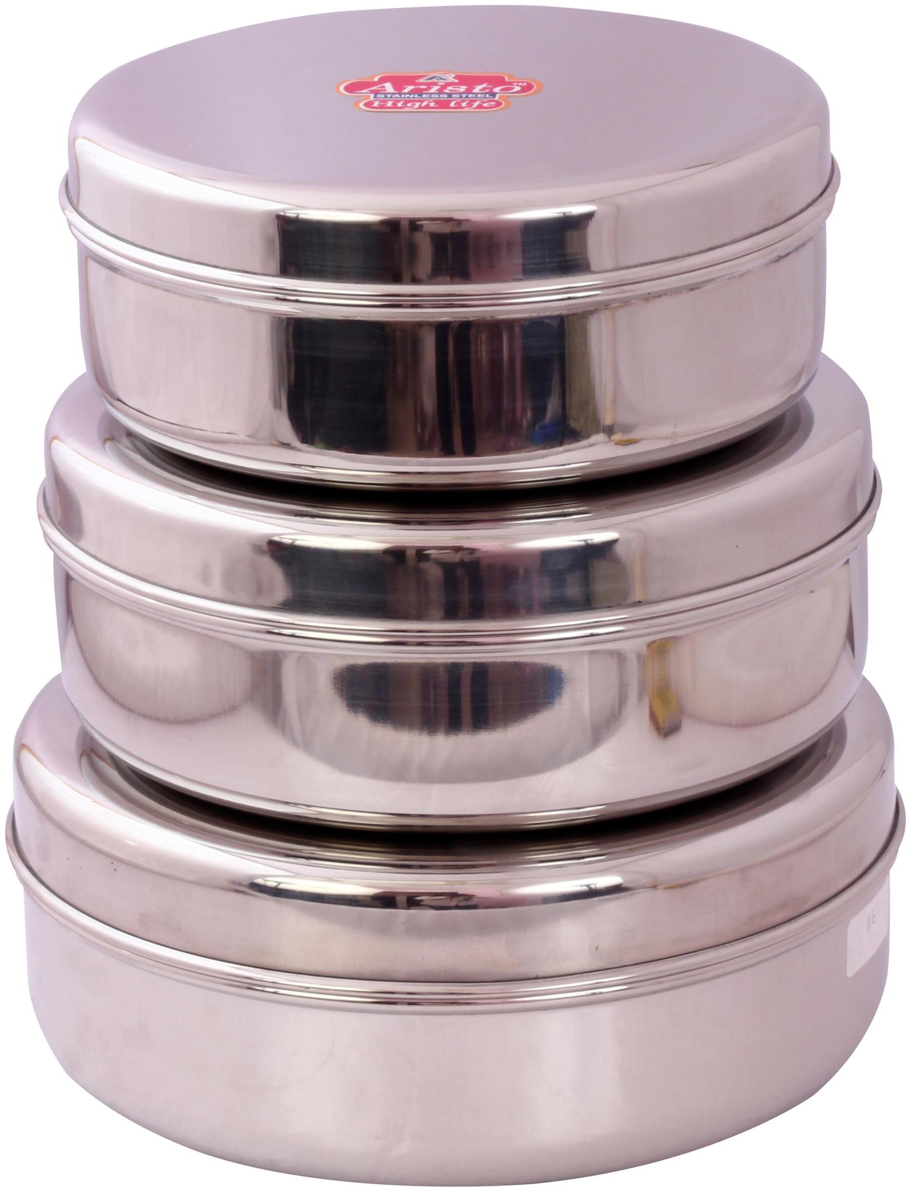 

Aristo 5750 ml Silver Stainless steel Container Set - Set of 3