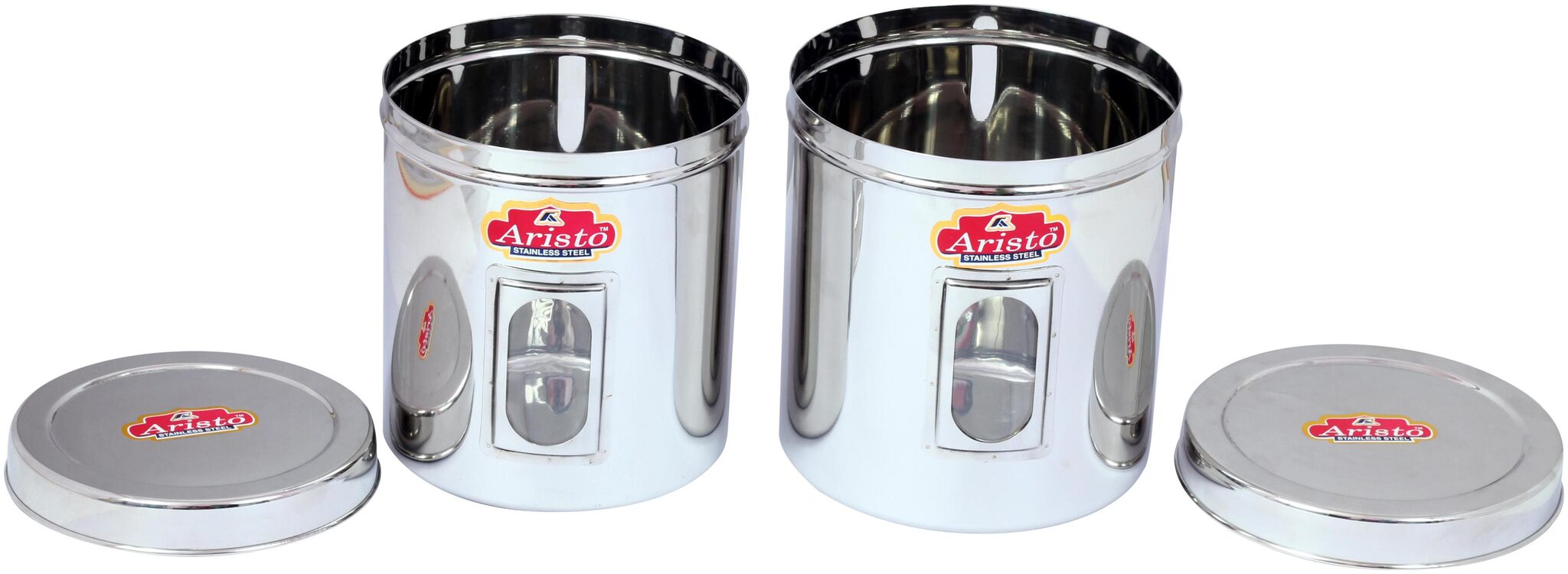 

Aristo 7750 ml Silver Stainless steel Container Set - Set of 2