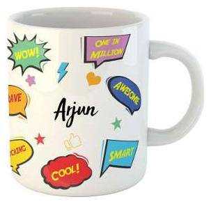 Arjun Name Printed Ceramic Coffee Mug. Best Gift For Birthday by AshvahTM