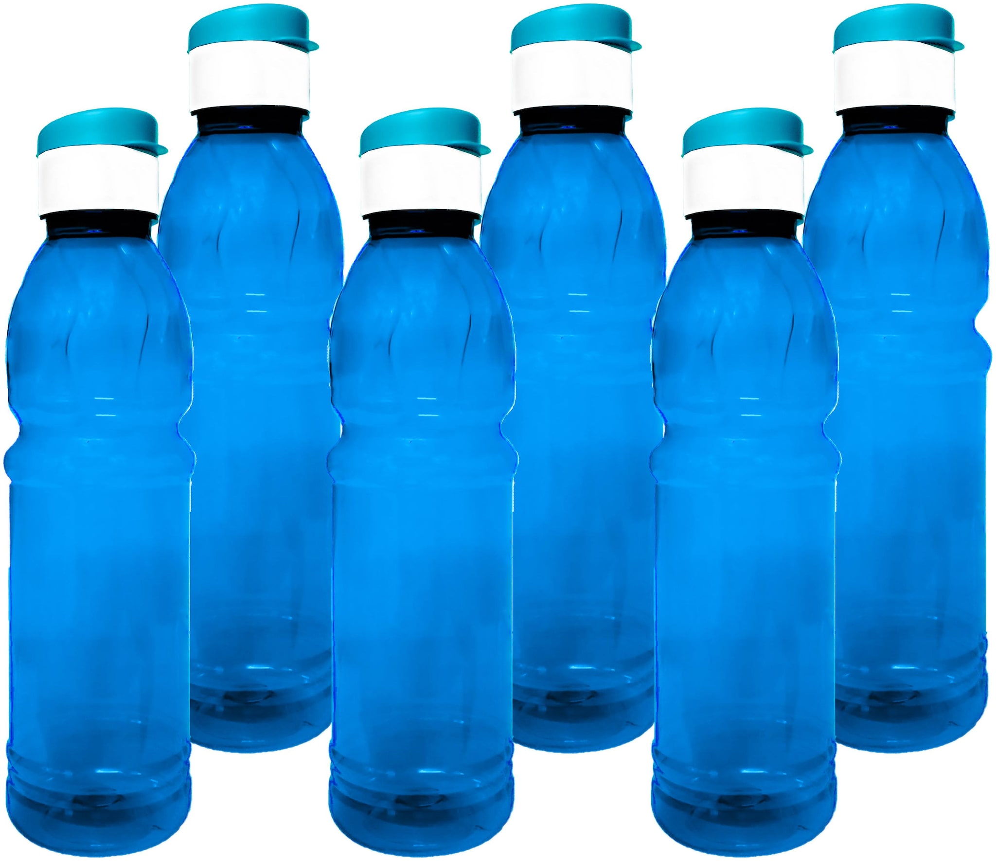

ARNAH TREASURE Plastic Blue Water Bottle ( 1000 ml Set of 6 )