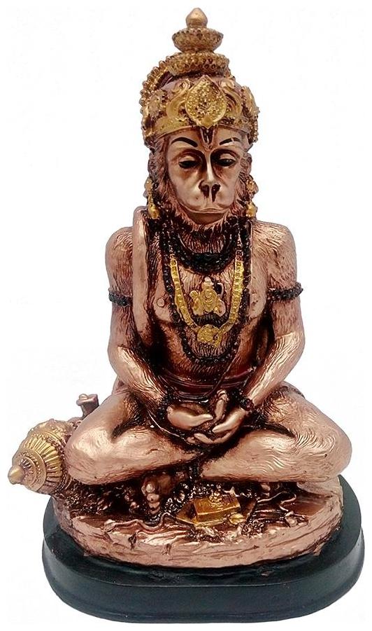 

Art N Hub Golden Finish God Hanuman Idol Lord Mahavir Statue Bajrangbali Decorative Puja Showpiece - Gift Mandir Home Temple Murti ( H-19 Cm )