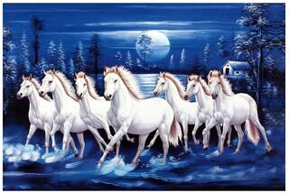 Buy Artamori Seven Horse Running At Night Self Adesive Wallpaper Online At Low Prices In India Paytmmall Com