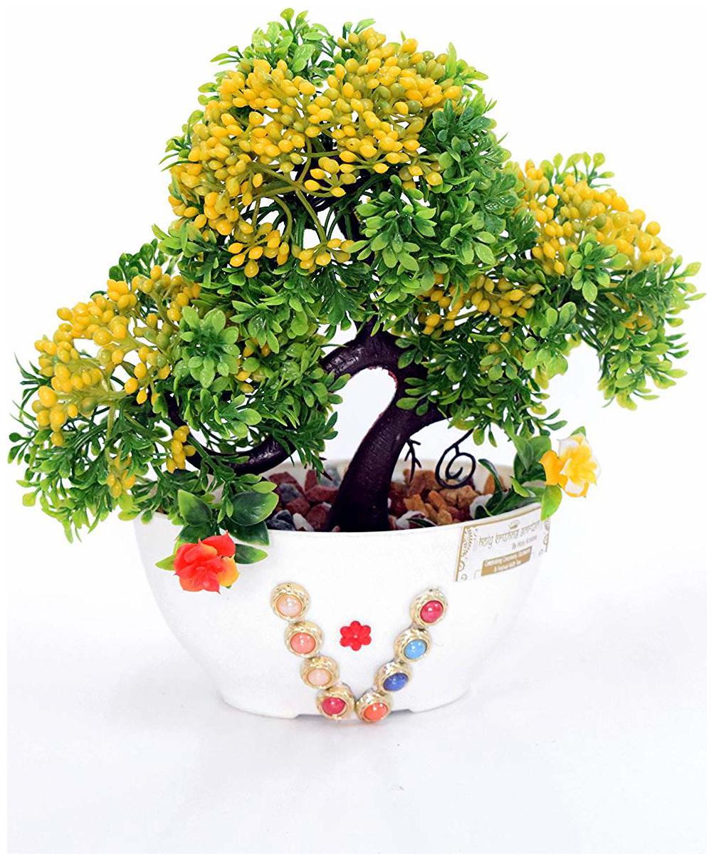 

Artificial Plant with Pot and all accessories for Home and Office Decor a4(9 inch Height)